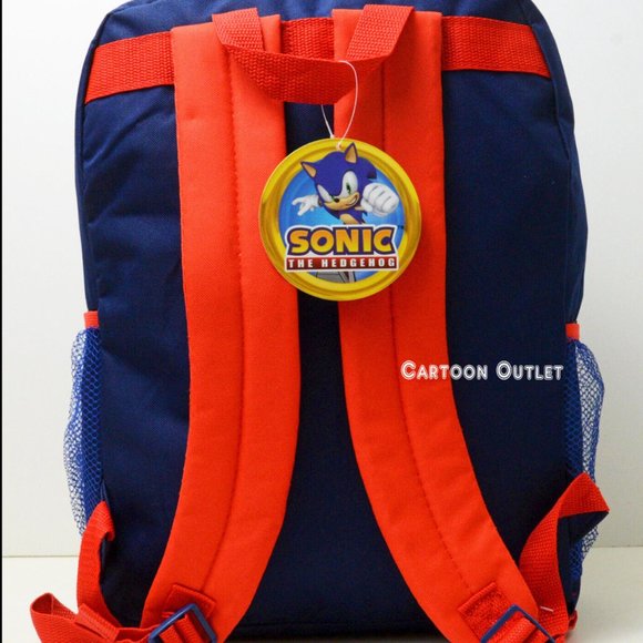 Sonic The Hedgehog Boys Large Backpack 16" School Book Bag Lunch Box Set New - Picture 4 of 4